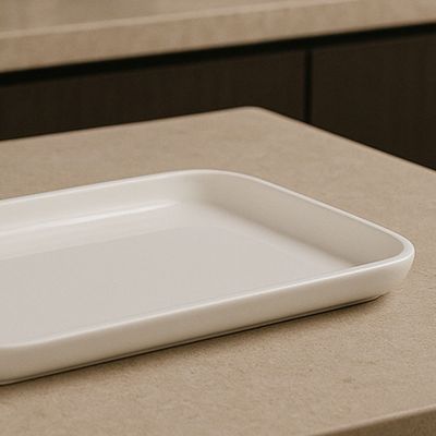 Prato Assimétrico 17x31cm Branco em Polipropileno