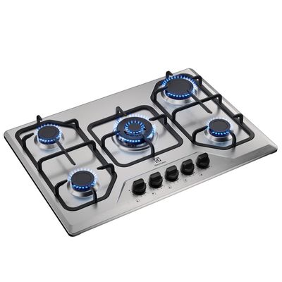 Cooktop 5 Bocas a Gás Electrolux Inox Experience Multi Chama e Grade Ferro Fundido (KE5XC) Bivolt