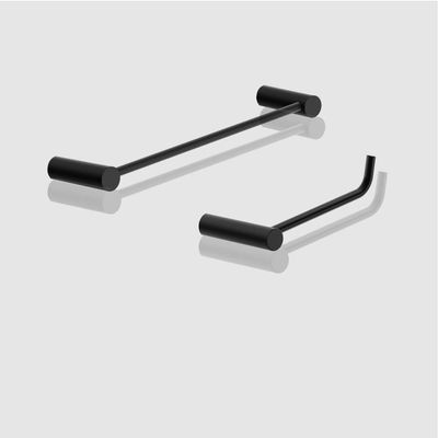Kit De Acessórios Para Banheiro 2 Peças Preto Fosco Grego Metal 2010or