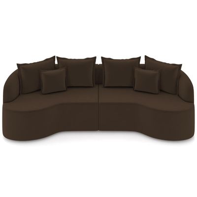 Sofá 4 Lugares Orgânico Sala De Estar Living 290cm Ekos K01 Veludo Marrom - Lyam Decor