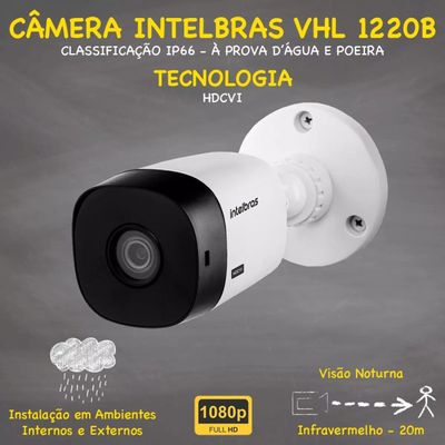 Kit 8 Câmeras Intelbras Full Hd 1220 Dvr 8 Canais 1tb Purple