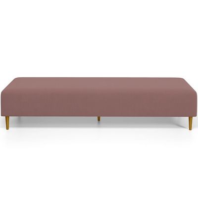 Kit 02 Puffs Decorativo Sala de Estar Bali W01 Pés Palito 210x60cm Suede Rosê - Lyam Decor