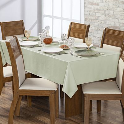 Toalha de Mesa 6 Lugares Térmica Impermeável 1,40 m x 2,00 m 100% Policloreto de Vinila - Bege
