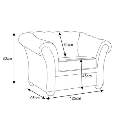 Kit 2 Poltronas Chesterfield com Pés Madeira Couro Bege - Gran Belo