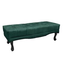 Recamier Decorativo 160cm Loewe Veludo Pés de Madeira Verde Floresta - Gran Belo