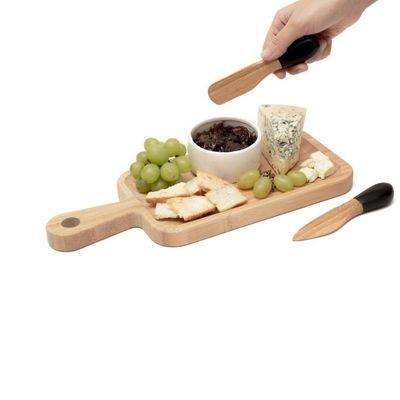 Espatula e Faca para Queijo Antepasto Utensilios Bambu 2un