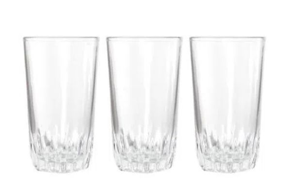 JOGO COPOS VIDRO CRISTAL 3 PEÇAS 325 ML