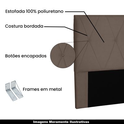 Cabeceira Decorativa King Size 1,95M Yves Suede Caramelo - Gran Belo