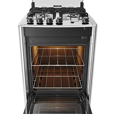 Fogão 4 Bocas Preto Com Mesa Inox Dako Magister Bivolt