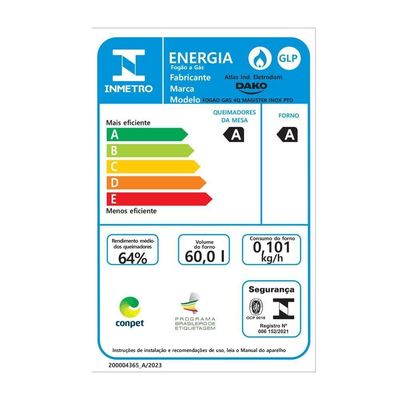 Fogão 4 Bocas Preto Com Mesa Inox Dako Magister Bivolt