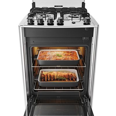 Fogão 4 Bocas Preto Com Mesa Inox Dako Magister Bivolt
