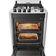 Fogão 4 Bocas Preto Com Mesa Inox Dako Magister Bivolt