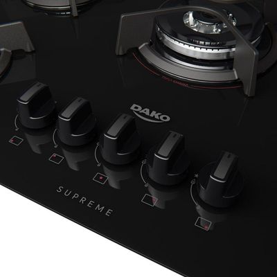 Cooktop 5B Preto Com Mesa De Vidro Tripla Chama Dako Bivolt