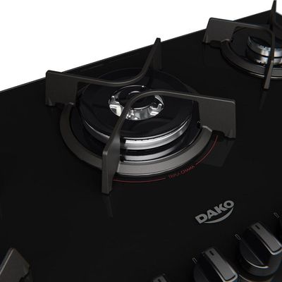 Cooktop 5B Preto Com Mesa De Vidro Tripla Chama Dako Bivolt