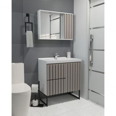 Gabinete Para Banheiro Com Pé Ferrara 80 Cm Branco/santiago