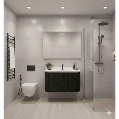 Gabinete Para Banheiro Suspenso Emma 60cm Preto