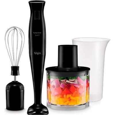 Mixer De Alimentos Preto Turbo Chef Mix20 200W 3 Em 1 Copo 700ml Elgin 220V