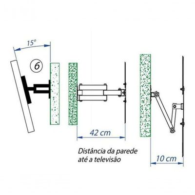 Suporte 4 Movimentos Tv Articulado E Monitor Telas Até 70