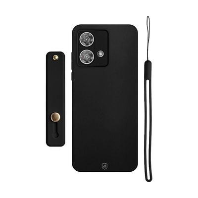Kit Capa Silicon Veloz para Samsung Galaxy A05 + Ring Socket + Cordão - Preto - Gshield