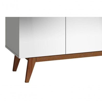 Buffet Classic Branco Acetinado Com Espelho - Imcal Móveis