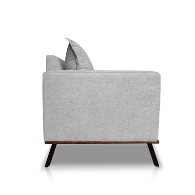 Sofá Living 2 Lugares com Pés de Ferro Almofadas Soltas 160cm Saiph Bouclê Cinza G63 - Gran belo