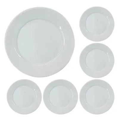 Conjunto 20 Pratos Rasos Porcelana 24,5cm Bar Hotel Germer