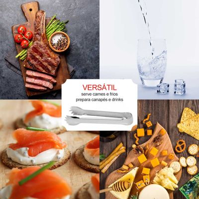 Pegador Carne Gelo Frios Inox Mini Utensilios Profissional
