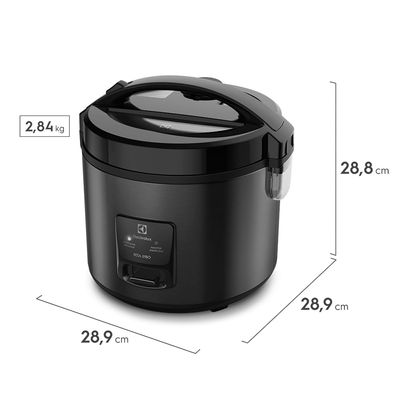 Panela de Arroz Elétrica Electrolux por Rita Lobo 3,5L Preta Efficient Visor Glass (ERC30) 220V