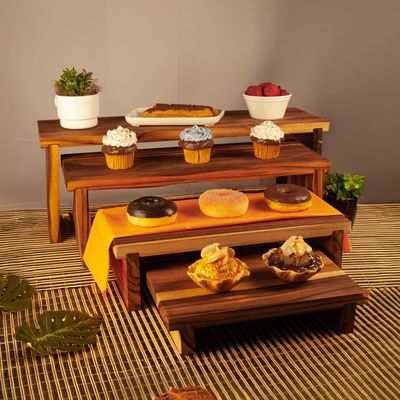 Expositor Modular para Pâtisserie 40x20x12cm em Madeira Teca