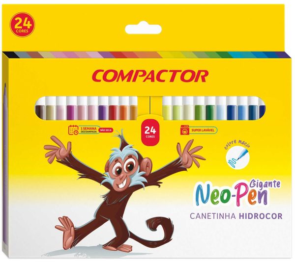 CANETINHA 24 CORES NEO PEN COMPACTOR