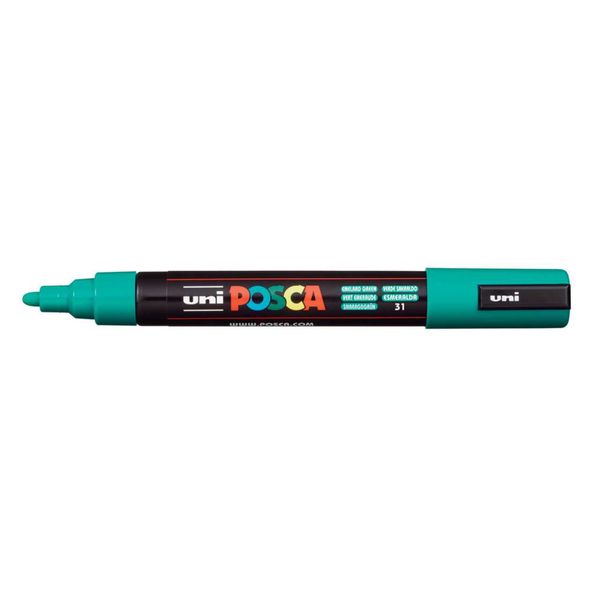 MARCADOR PERMANENTE PC-5M VERDE ESMERALDA POSCA