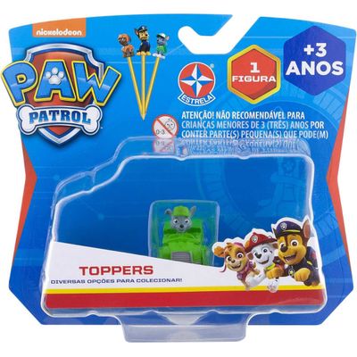 JOGO PAW PATROL TOPPER UNITARIO ROCKY ESTRELA