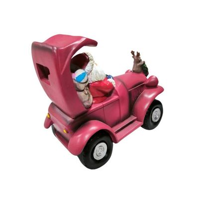 Enfeite Carro Papai Noel Resina Vermelho Grillo