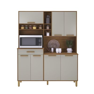 Armário De Cozinha 1,60mts Braga Freijó / Off White - Indekes