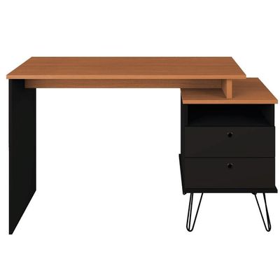 Mesa Para Escritório Escrivaninha Home Office Versa A02 Freijó Preto - Lyam Decor