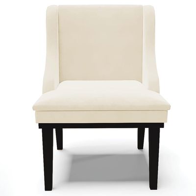 Kit 2 Cadeiras Decorativas Sala de Jantar Base Fixa de Madeira Firenze Veludo Bege/Preto G19 - Gran Belo