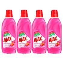 Kit 4 Limpador Diluível Ajax Festa Das Flores Bouquet De Flores 500Ml
