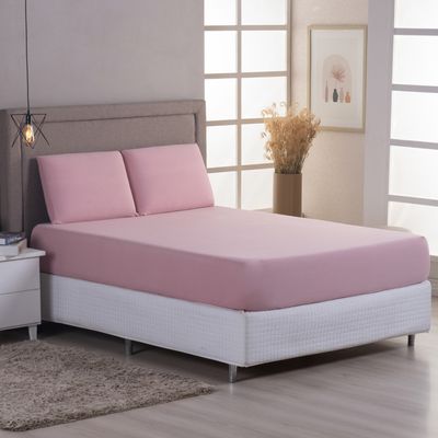 Jogo Cama Lençol Sonnet Queen Malha Lisa 100% Algodão Macio 3 Peças - Rosê