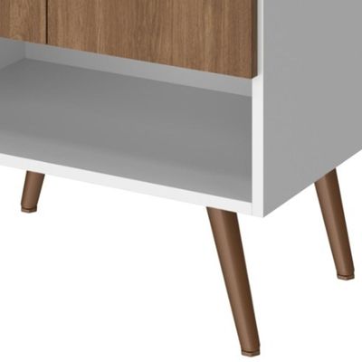 Balcão Gabinete Para Banheiro Com Pés 60cm Ramona B06 Branco Carvalho - Lyam Decor