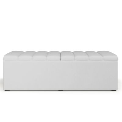 Calçadeira Recamier Baú Para Cama De Casal King Dália 195x50 cm W01 Facto Branco - Lyam