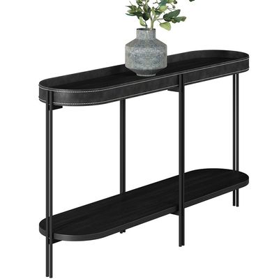 Kit Aparador Decorativo Para Sala Estar Industrial com Mesa de Centro Nord L05 Preto - Lyam Decor
