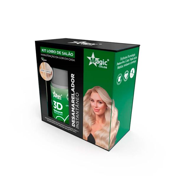 02 Kit Loiro De Salão Green Blond Champagne Magic Color