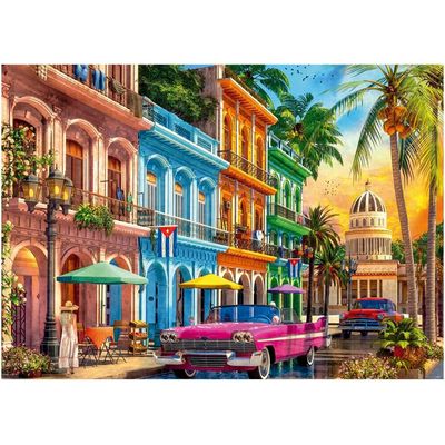 Quebra-Cabeça Por do Sol em Havana 1000 Peças 04571 - Grow