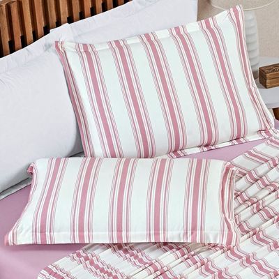 Jogo De Cama 100% Algodão Marin Casal Padrão 04 Peças - Rosê
