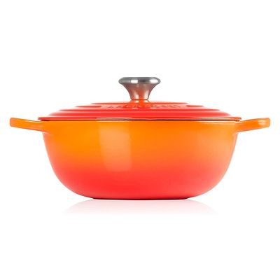 KIT LE CREUSET PANELA MARMITA 26CM E MOLHEIRA 16CM EM FERRO ESMALTADO - Laranja