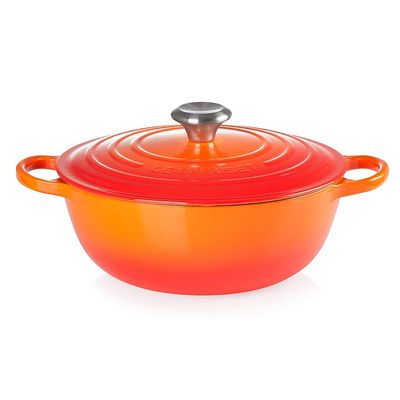 KIT LE CREUSET PANELA MARMITA 26CM E MOLHEIRA 16CM EM FERRO ESMALTADO - Laranja