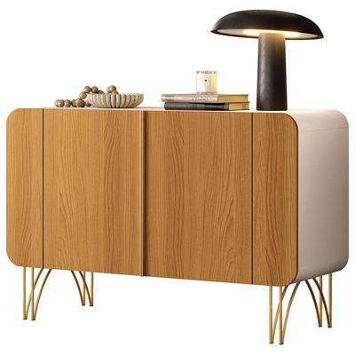 Aparador Buffet Para Sala de Jantar 2 Portas Orgânico Pozzi B01 Off White Cinamomo - Lyam Decor