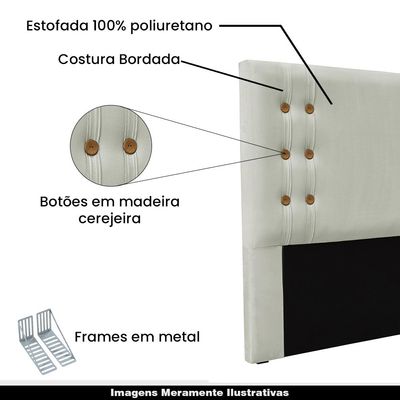 Cabeceira Decorativa Queen Size 1,60M Kors Veludo Prata - Gran Belo
