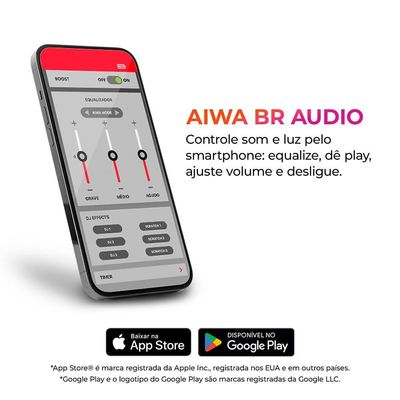 Caixa De Som Speaker Aiwa AWS-SP-06-B 10W Bluetooth IPX6 Bivolt