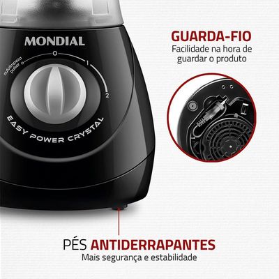 Liquidificador Easy Power Mondial Preto 550W L-550-BC 110V